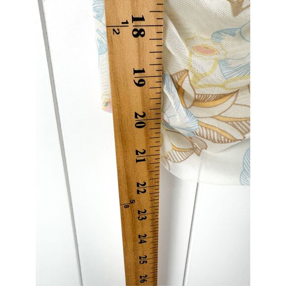 Ted Baker Allaba Floral Print Ruched Tee In Light Yellow Size 0 - Picture 5 of 7